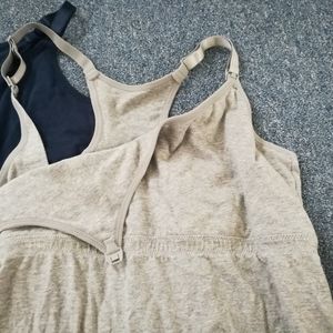 Set of three nursing tanks with built-in bra.
